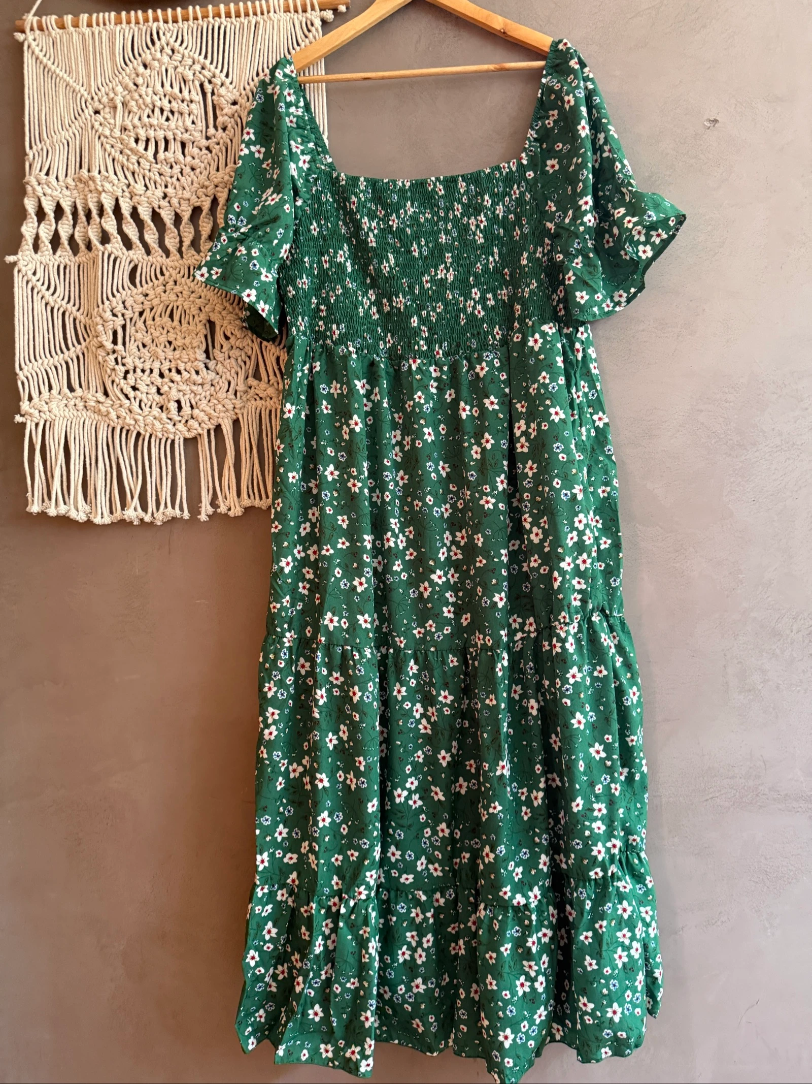 Vestido talla 52 con busto smocked romántico – photo 3